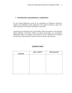 Intervención Cognoscitivo-Conductual en Ansiedad en Niños

Introducción a pensamientos