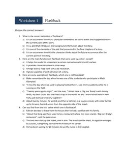 Understanding Flashback Techniques | PDF | Lesson Plan | Teachers