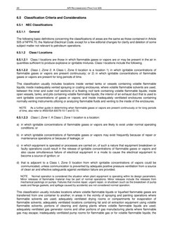 20 
API RECOMMENDED PRACTICE 505 
 
6.5 Classification Criteria and Considerations 
6.5.1 NEC Classifications  
6.5.1.1  Ge