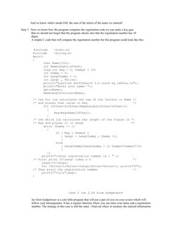 And we know what's inside ESI, the sum of the letters of the name we entered! 
         
Step 7:  Now we know how the program