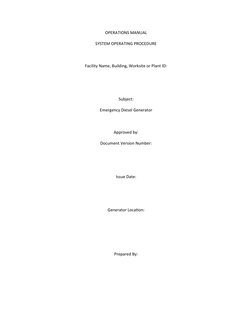 Emergency Diesel Generator Operations | PDF | Electric Generator | Switch