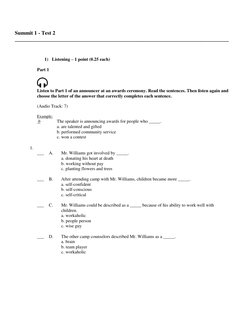 Summit 1 Test 2 Overview | PDF