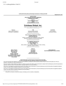 2/25/2021
Document
https://www.sec.gov/Archives/edgar/data/1679788/000162828021003168/coinbaseglobalincs-1.htm
1/310
S-1 1 co