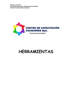MATERIAL  DE APOYO 
PELUQUERÍA PROFESIONAL MENCIÓN BELLEZA INTEGRAL 
CENTRO DE CAPACITACION CAUQUENES
HERRAMIENTAS
