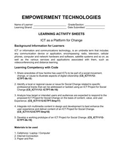 Empowerment Technologies Learning Module | PDF | Educational Technology ...