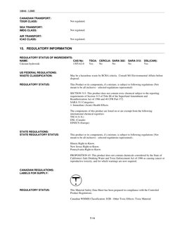 5 / 6
10046 - LIME
 
 5 / 6
10046 - LIME
CANADIAN TRANSPORT:
TDGR CLASS:
Not regulated.
 
SEA TRANSPORT:
IMDG CLASS:
Not r