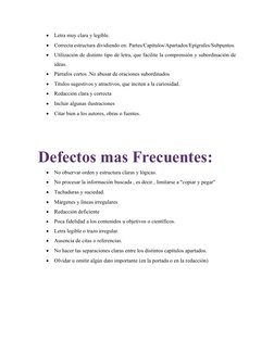 
Letra muy clara y legible.

Correcta estructura dividiendo en: Partes/Capítulos/Apartados/Epígrafes/Subpuntos.

Utilizaci