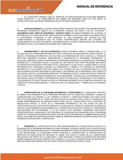 MANUAL DE REFERENCIA 
 
EL LICENCIANTE TENDRA TODO EL DERECHO DE DESCONTINUAR EN CUALQUIER MOMENTO 
ALGUN PRODUCTO O UN