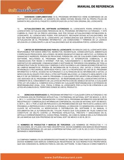 MANUAL DE REFERENCIA 
11. 
HARDWARE COMPLEMENTARIO: SI EL PROGRAMA INFORMATICO VIENE ACOMPAÑADO DE UN 
DISPOSITIVO DE H