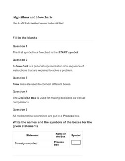 Class 8 Algorithms and Flowcharts Guide | PDF | Algorithms | Computer ...