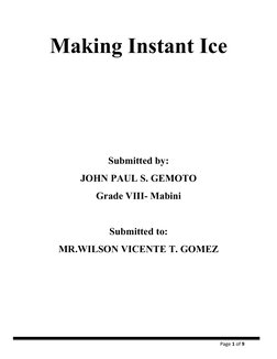 Instant Ice Worksheet.pdf Instant Ice Experiment Explained | PDF | Ice | Freezing