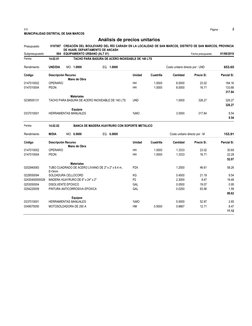 Página :
S10
2
MUNICIPALIDAD DISTRITAL DE SAN MARCOS
0107007
Presupuesto
CREACIÓN  DEL  BOULEVARD  DEL  RÍO  CARASH  EN  LA