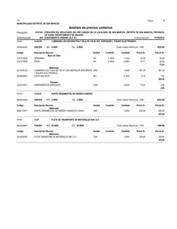 Página :
S10
4
MUNICIPALIDAD DISTRITAL DE SAN MARCOS
0107007
Presupuesto
CREACIÓN  DEL  BOULEVARD  DEL  RÍO  CARASH  EN  LA