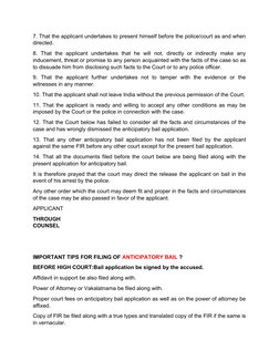 Anticipatory Bail Application Format Guide | PDF | Bail | Arrest