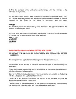 Anticipatory Bail Application Format Guide | PDF | Bail | Arrest