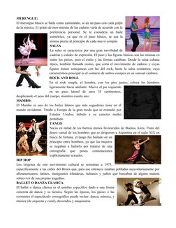 MERENGUE:
El merengue (http://www.taringa.net/enciclopedia/merengue) básico se baila como caminando, se da un paso con cada g