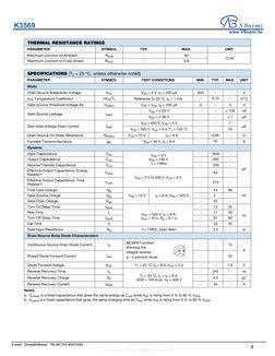 Notes
a. Coss(er) is a fixed capacitance that gives the same energy as Coss while VDS is rising from 0 % to 80 % VDSS.
b. Cos