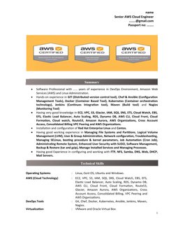 AWS Cloud Engineer Profile Summary | PDF | Amazon Web Services | Cloud ...