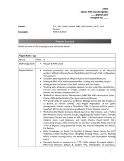 AWS Cloud Engineer Profile Summary | PDF | Amazon Web Services | Cloud ...