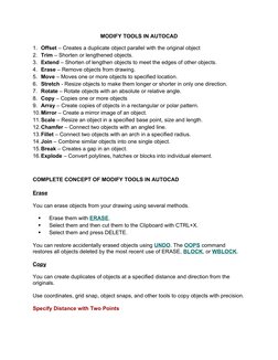 Modifying Tools In Autocad Essential Modify Tools in AutoCAD | PDF | Angle | Array Data Structure