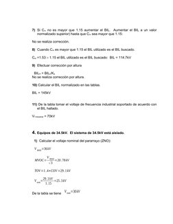 7) Si Cm no es mayor que 1.15 aumentar el BIL.  Aumentar el BIL a un valor
normalizado superior) hasta que Cm sea mayor que 1