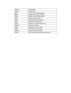SAP MM Module T Codes Overview | PDF | Invoice | Supply Chain Management