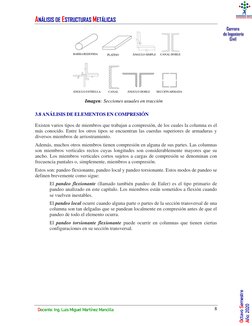 ANÁLISIS DE ESTRUCTURAS METÁLICAS 
8 
Docente: Ing. Luis Miguel Martínez Mancilla 
Estudiante: Blademir Ciro Argota 
Octavo S