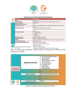 Protocolo de Curación Avanzada Infectada (4) 
 
Nota: El aumento de la albúmina se debe realizar con exámenes normales de