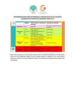 RECOMENDACIONES PARA DETERMINAR LA PERIODICIDAD DE LAS CURACIÓN 
AVANZADA EN CONTEXTO DE PANDEMIA SARS-COV-2 
 
 
 
Nota: