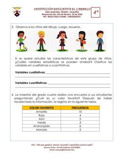 Actividades de Estadística para 4° Primaria | PDF | Estadísticas | Science