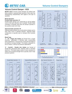 Opposed Blade Operation
3-V Single skin 
Material : GI / SS
Aerofoil 
Material : GI 
Aerofoil 
Material : SS
Aerofoil 
Materi