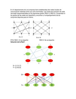 3. Un departamento de una empresa tiene establecidas dos redes locales de 
comunicación distintas entre sus ocho terminales.