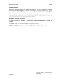 NTE INEN ISO/IEC 38500 
 
2014-06 
 
 
  
© ISO 2008 - Todos los derechos reservados 
© INEN 2014 
2014-2818