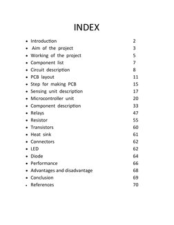 INDEX
Introduction
2
 Aim  of  the  project
3
Working  of  the  project
5
Component  list
7
Circu