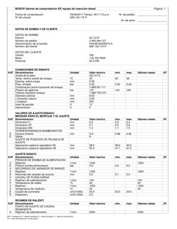 BOSCH Valores de comprobación EP, equipo de inyección diesel
 
Fecha de comprobación
03/08/2017 Tiempo: 06:11:13 p.m.
Nr. de
