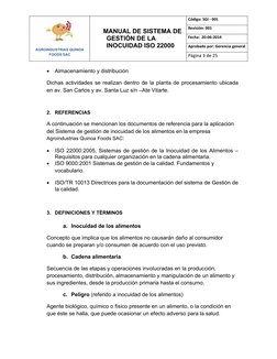Manual ISO 22000 Inocuidad Alimentaria | PDF | Análisis de Riesgo y ...