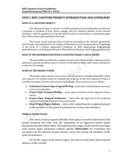 BSIT Capstone Project Guidelines
(Contents based on CMO 25 s. 2015)
1
UNIT I. BSIT CAPSTONE PROJECT INTRODUCTION AND