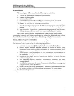 BSIT Capstone Project Guidelines
(Contents based on CMO 25 s. 2015)
7
Responsibilities
The project paper defense p