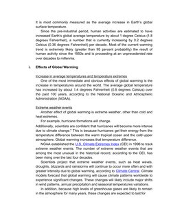 It is most commonly measured as the average increase in Earth’s global
surface temperature.
Since the pre-industrial period,