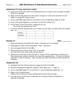 BBA Workshop &amp; Sponsorship Guide | PDF | The Big Book (Alcoholics Anonymous) | Twelve Step Program