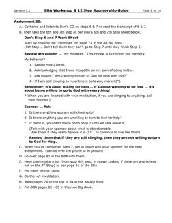 BBA Workshop & Sponsorship Guide | PDF | The Big Book (Alcoholics Anonymous) | Twelve Step Program