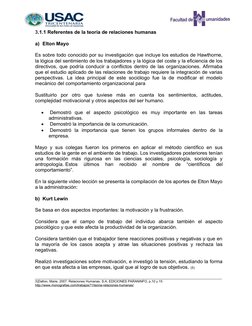 3.1.1 Referentes de la teoría de relaciones humanas
a) Elton Mayo
Es sobre todo conocido por su investigación que incluye los