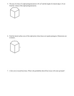Geometry CBE Practice Test Mock 2 | PDF | Area | Volume