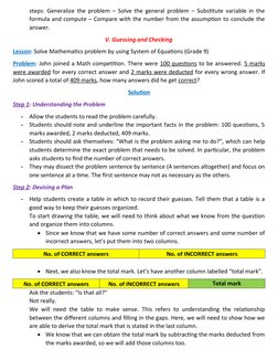 steps: Generalize the problem – Solve the general problem – Substitute variable in the
formula and compute – Compare with the