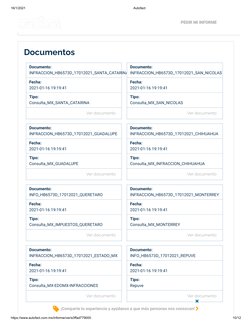 16/1/2021
Autofact
https://www.autofact.com.mx/informe/ver/e3ffad779000
10/12
VIN: Número de Identi¦cación Vehicular. 
NCI: N