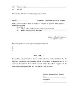 RTO Form 25: Vehicle Registration Renewal | PDF | Vehicle Technology ...