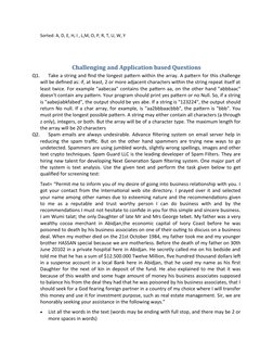 Sorted: A, D, E, H, I , L,M, O, P, R, T, U, W, Y
Challenging and Application based Questions
Q1.
Take a string and find the l