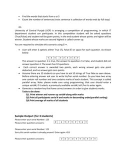 
Find the words that starts from s or S

Count the number of sentences (note: sentence is collection of words ends by full
