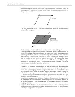 8 
UNIDAD 1: GEOMETRIA  
 
Señalamos un plano por una porción de él y generalmente le damos la forma de 
paralelogramo. No