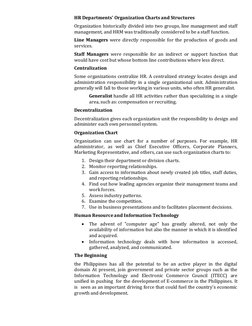 HR Departments' Organization Charts and Structures 
Organization historically divided into two groups, line management and st